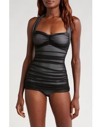 Norma Kamali - Bill Ruched One-Piece Swimsuit - Lyst