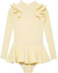 Moeva - Jojo Textured Ruffle Skirt Swimsuit - Lyst
