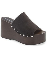 Stuart Weitzman - Kate Studded Wedge Platform Slide Sandal - Lyst