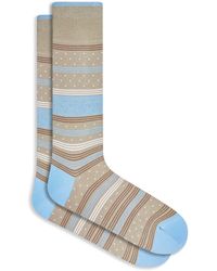 Bugatchi - Stripe & Dot Cotton Blend Dress Socks - Lyst