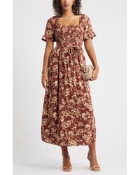 Chelsea28 - Smocked Ruffle Bodice Maxi Dress - Lyst