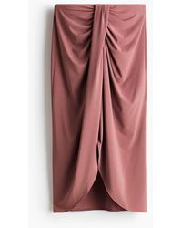 H&M - Draped Jersey Skirt - Lyst