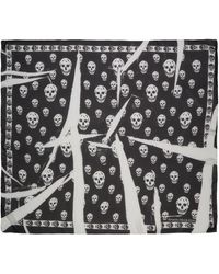 Alexander McQueen - Slash Skull Print Silk Scarf - Lyst