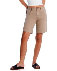 HINT OF BLU - Cool Summer Raw Hem Long Denim Shorts - Lyst