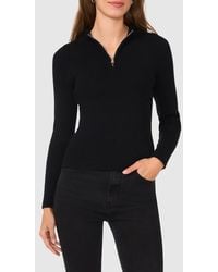 Halogen® - Rib Quarter Zip Sweater - Lyst