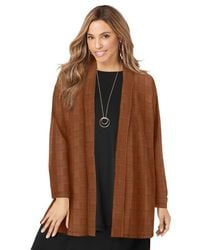 Jessica London - Stretch Knit Open Front Knit Topper - Lyst