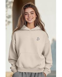 Alix - Heartly Ghost Midweight Fleece Relaxed Hooded Sweatshirt - Lyst