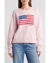 LoveShackFancy - Ty Intarsia Flag Cotton Crewneck Sweater - Lyst