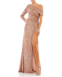 Mac Duggal - Sequined Drop Shoulder Faux Wrap Gown - Lyst
