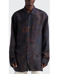 Dries Van Noten - Calander Oversize Floral Silk Chiffon Button-up Shirt - Lyst