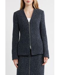BOSS - Jia Zip Tweed Jacket - Lyst