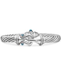 David Yurman - Buckle Classic Cable Bracelet With Semiprecious Stones And Diamonds, 7Mm - Lyst
