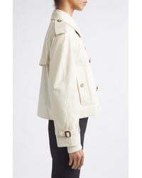 Burberry - Haltye Cotton Gabardine Crop Trench Jacket - Lyst
