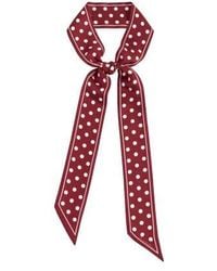 Lost Pattern - Retro Polka Silk Skinny Scarf - Lyst