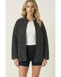 Modenaire - Quilted Fleece Long Sleeve Jacket - Lyst