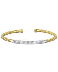 Julianna B - Cubic Zirconia Omega Bar Bangle Bracelet - Lyst