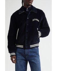 Dolce & Gabbana - Corduroy Jacket With Embroidered Logo - Lyst