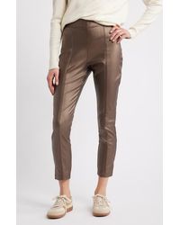 Hue - Coated High Waist Cigarette Pants - Lyst