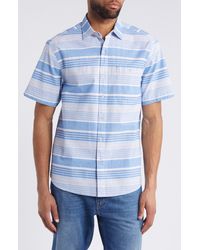 Tommy Bahama - Nova Wave Jet Stream Stripe Short Sleeve Button-up Shirt - Lyst