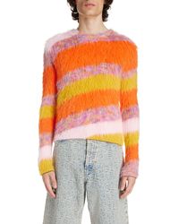 Acne Studios - Jacquard Stripe Brushed Crewneck Sweater - Lyst
