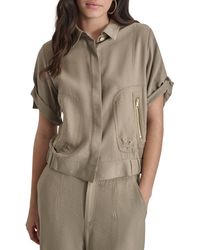 DKNY - Roll Tab Front Button Jacket - Lyst