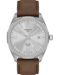 Tissot - Prc 100 Solar Quartz Leather Strap Watch, 39Mm - Lyst
