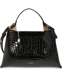 REE PROJECTS - Medium Elieze Croc Embossed Patent Leather Top Handle Bag - Lyst