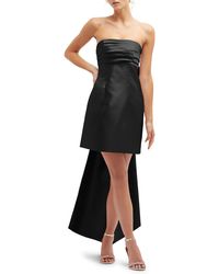 Alfred Sung - Oversize Bow Back Strapless Minidress - Lyst