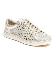 Lady Couture - Low Top Laser Cut Sneaker With Rhinestones - Lyst