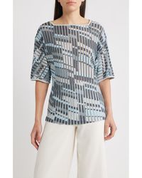 Ming Wang - Sheer Burnout Jacquard Knit Tunic - Lyst