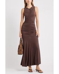 Open Edit - Ruched Sleeveless Maxi Dress - Lyst