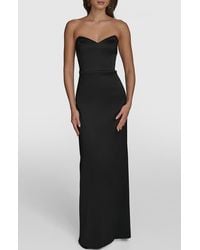 Donna Karan - Strapless Satin Gown - Lyst