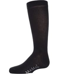 Memoi - Ribbed Classic Solid-Color Knee High Sock - Lyst