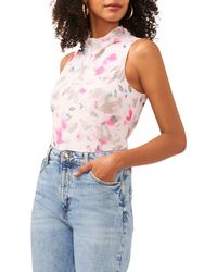 Vince Camuto - Floral Mesh Tank - Lyst