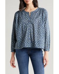 Lucky Brand - Floral Smocked Button-up Top - Lyst