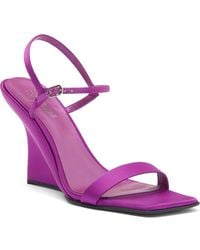 Jeffrey Campbell - Kassandra Satin Ankle Strap Wedge Sandal - Lyst