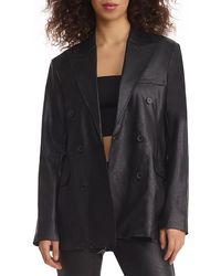 Commando - Oversize Double Breasted Faux Leather Blazer - Lyst