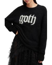 AllSaints - Goth Intarsia Crewneck Sweater - Lyst