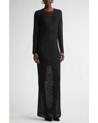 St. John - Sequin Mesh Knit Long Sleeve Gown - Lyst