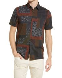 Ted Baker - Relaxx Short Sleeve Hemp & Cotton Button-Up Shirt - Lyst