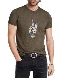 John Varvatos - Embroidered Peace Sign T-shirt - Lyst