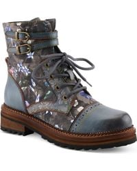 Spring Step - All The Way Floral Lace-Up Bootie - Lyst