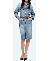 Bayeas - Doris Long Sleeve Denim Shirtdress - Lyst