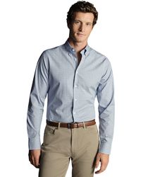 Charles Tyrwhitt - Check Non-iron Button-down Oxford Slim Fit Shirt Single Cuff - Lyst