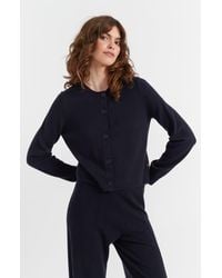 Chinti & Parker - Wool Cashmere Blend Crew Neck Cropped Cardigan - Lyst