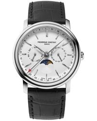 Frederique Constant - Classic Business Timer Leather Strap Watch, 40Mm - Lyst