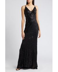 Lulus - Glowing All Night Emeral Sequin Sleeveless Mermaid Gown - Lyst