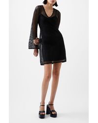 French Connection - Rudy Textured Long Sleeve Knit Minidress - Lyst