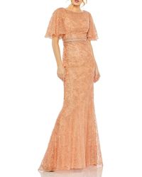 Mac Duggal - Embellished Neck Butterfly Sleeve Trumpet Gown - Lyst