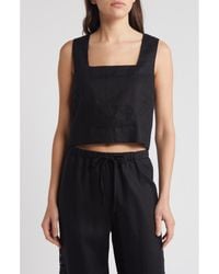 Rails - Akira Linen Crop Tank Top - Lyst